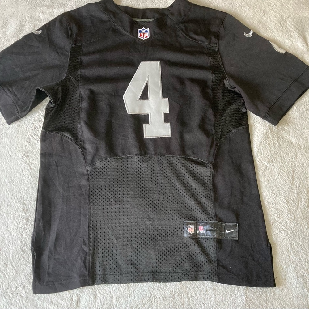 NIKE On Field DEREK CARR#4 Jersey Men's Medium Black Los Angeles Raiders Oakland